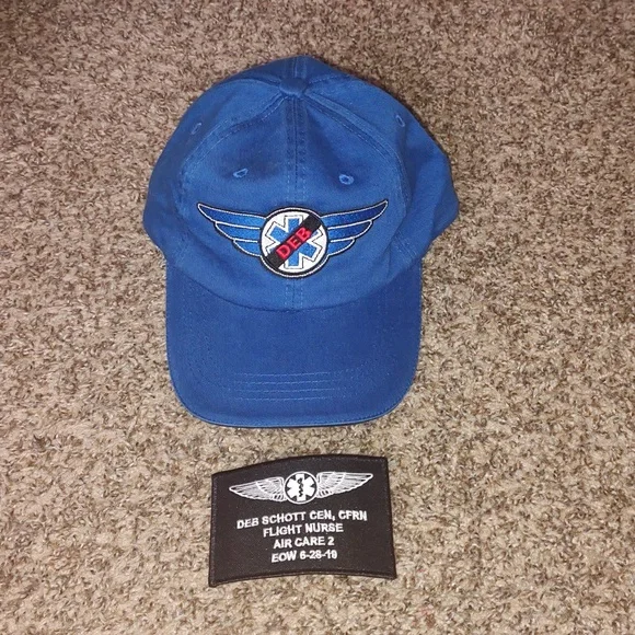 Vintage Deb Schott Flight Nurse Air Care 2 Badge + Deb Embroidered Blue Hat Flight Nurse Hat - Etsy main image 4